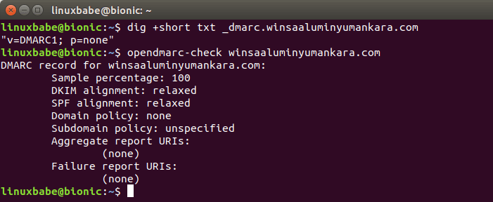 OpenDMARC command line interface